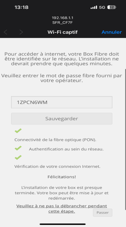Configuration Wi-Fi captif